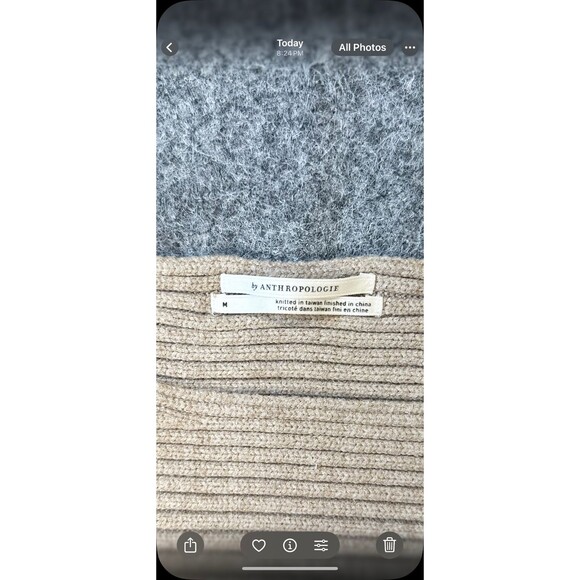 Anthropologie Kendall Sweater WMNS M Mock Neck Knit Soft Cozy Minimalist Neutral - Picture 3 of 8